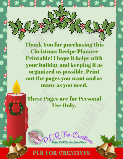 Christmas Recipe Planner Printable - Image 9