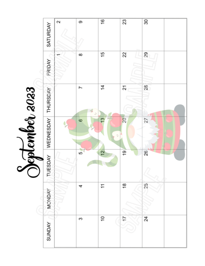 2023 Cute Gnomes Calendar Printable - Image 6