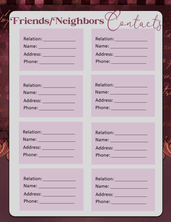 Printable Burgundy Vintage Ornate Final Wishes Estate Planner - Image 7