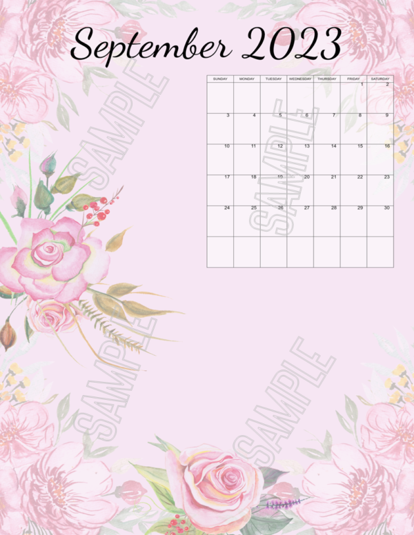 2023 Beautiful Spring All Year Portrait Printable Calendar - Image 10