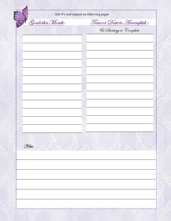 Lavender Whispers - 12 Months - Goals and Priority Tracking - Image 4