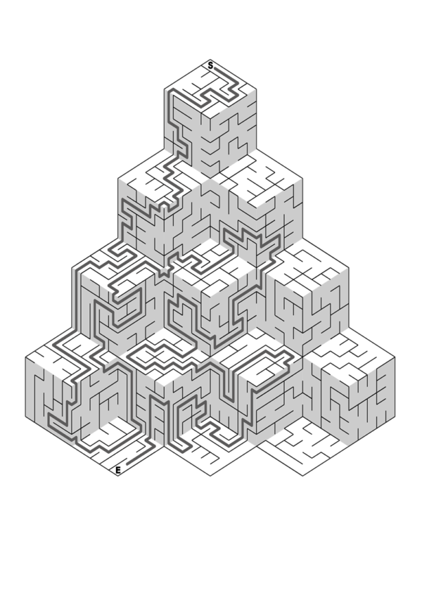 Downloadable Printable '3D' Maze Puzzle Book [Medium] for Adults & Children: 100 mazes - Image 5