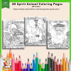 PRINTABLE COLORING Pages | Spirit Animal Motivational & Affirmation Coloring Pages, 60 Pages, US Letter, 30 Spirit Animals, 30 Affirmations - Image 2