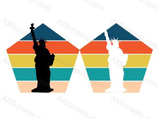 Statue of Liberty Polygon Retro Sunset