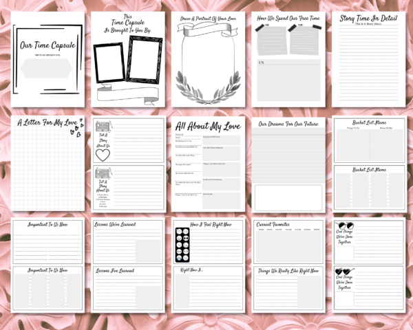 Couples Time Capsule Printable - Date Night Idea Couples Activity, Couples Gift, Wedding Gift, Anniversary gift - Image 2