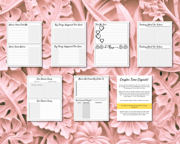 Couples Time Capsule Printable - Date Night Idea Couples Activity, Couples Gift, Wedding Gift, Anniversary gift - Image 4