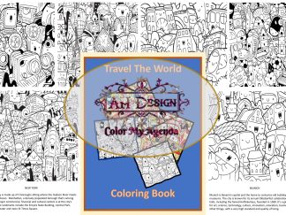 18 Travel The World Coloring Book Pages PLR