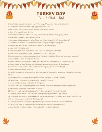 Turkey Day Trivia Challenge - Image 2