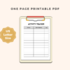 Minimalist Activity Tracker, Printable Activity Tracker, Planner Page - Image 4