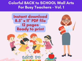 Printable Colorful Wall Arts for Busy Teachers Volume 1