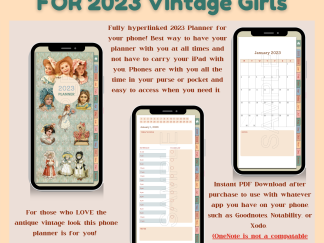 2023 Vintage Girls Digital Phone Planner