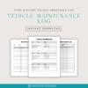 Vehicle Maintenance Planner Log