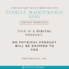 Vehicle Maintenance Planner Log