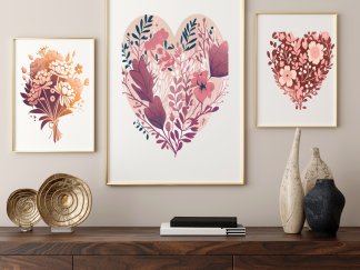 Vintage Floral Wall Art - Antique Style Bouquets- Instant Download - High-Quality PNG - Set Of Three