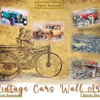 Vintage Cars Digital Printable Wall Art Set-1