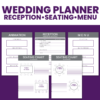 Wedding Planner reception, seating plan, menu plan
