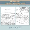Wild Horses Undated Coloring Planner 8.5”x11” - Image 2