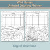 Wild Horses Undated Coloring Planner 8.5”x11” - Image 3