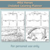 Wild Horses Undated Coloring Planner 8.5”x11” - Image 4