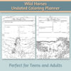 Wild Horses Undated Coloring Planner 8.5”x11” - Image 5