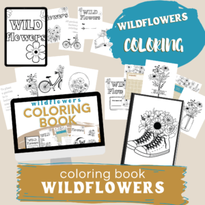 wildflowers coloring book mock ups with coloring designs