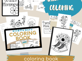 wildflowers coloring book mock ups with coloring designs
