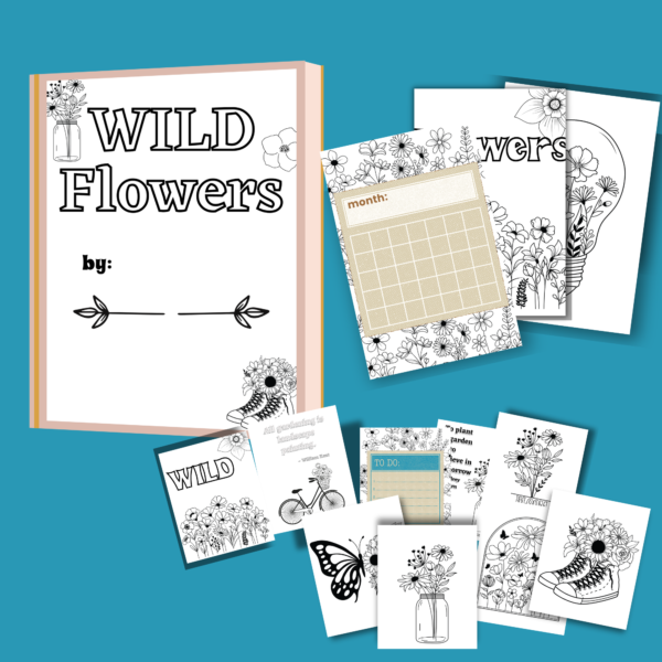 pictures of flower designs for wildflower coloring book for adults