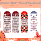 Winter bird themed bookmark previews with peachy patterned background and gardening quotes on the bookmarks