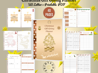 Basic Christmas Gift Planner, Joyful Holiday Organizer: Dream, Plan, Gift. Instant Download PDF