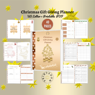 Basic Christmas Gift Planner, Joyful Holiday Organizer: Dream, Plan, Gift. Instant Download PDF