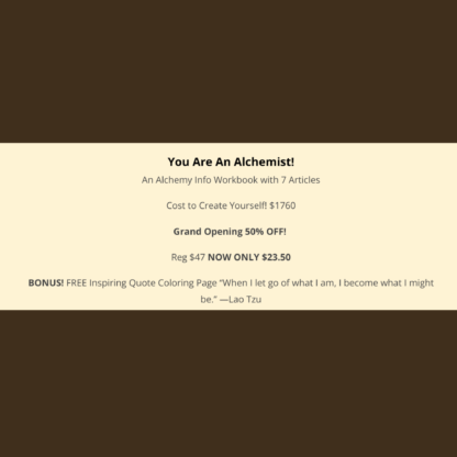 You Are An Alchemist, How To Become A Master Of Manifestation, Alchemy Info Workbook - Image 10