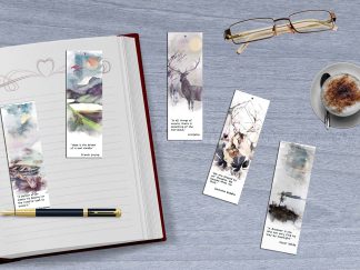 Set of 5 Nature themed Printable Bookmarks Inspitational Quotes home printable PDF instant download