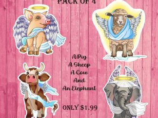 Cute Angel Animals Printable Stickers - Pack 1. INSTANT DOWNLOAD, PRINTABLE FORMAT!