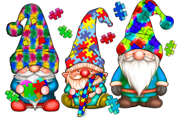 "Autism Gnomes: A Colorful Celebration of Uniqueness", digital download, PNG, JPG and PDF