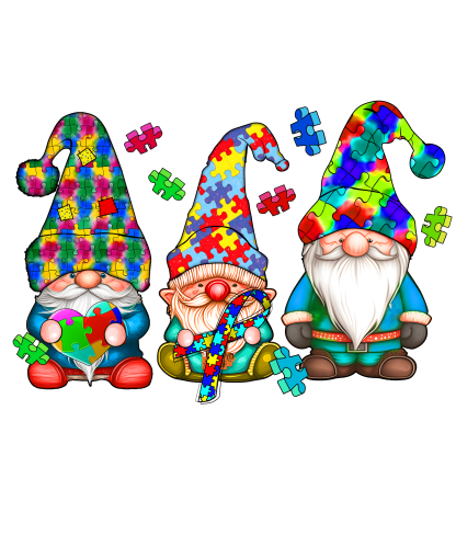 "Autism Gnomes: A Colorful Celebration of Uniqueness", digital download, PNG, JPG and PDF