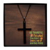 Be Thankful For What You Have, You'll Have More, Brass Cross Inspiration Necklace