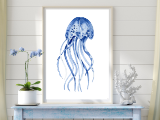 Blue Jellyfish Wall Art