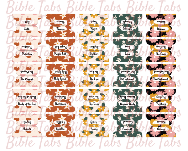 Boho Bible Tabs, Double Sided Printable Bible Tabs for Bible Journaling and Devotionals, Bible Tab Boho Abstract - Image 7