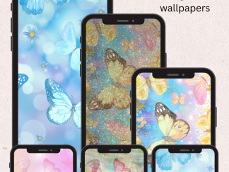 Butterfly Phone Wallpaper Set Glittery