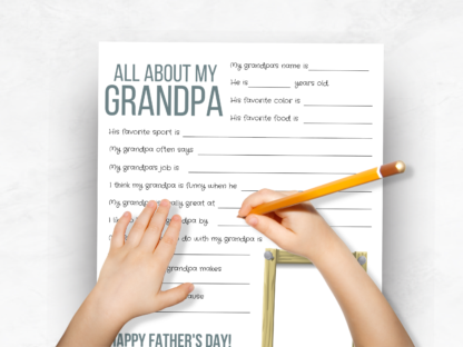Father's Day Questionnaire Bundle, Father's Day Printable Gift, All About Dad, Daddy, Papa, Pop, Grandpa, and Paw paw - Image 5