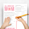 Mother's Day Questionnaire Bundle Pink, Mother's Day Printable Gift, All About Mom, Grandma, Nana, and Grammy - Image 5