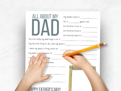 All About Dad Questionnaire, Father's Day Printable Gift - Image 4