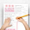 All About Grandma Questionnaire Pink, Mother's Day Printable Gift for Grandmother - Image 4