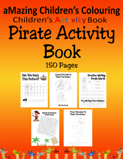 Kid's Pirate Activity kit drawing printable digital download for children activity book colouring puzzles educational