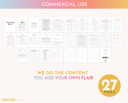 Goal setting planner Editable Canva Template | Commercial Use | Instant digital download | Fully customisable SMART goals planner / trackers - Image 3