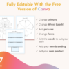 Wheel of Life Editable Canva Template Kit | Commercial Use | PLR Fully Customisable Life Wheel worksheets for coaches and resellers - Image 4