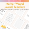 Mother Wound Prompted Journal Editable Canva Template | Commercial Use | Instant digital download | Journal prompts with affirmations