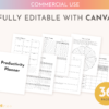 Productivity Planner Editable Canva Template | Commercial Use | Instant digital download | Fully customisable daily weekly monthly planners - Image 5