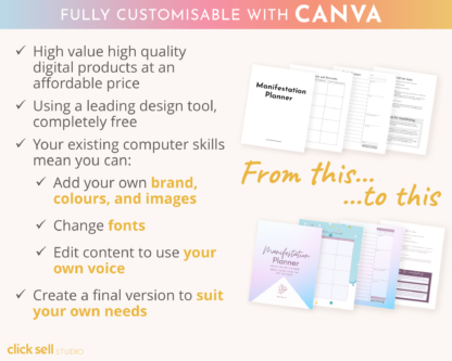 Goal setting planner Editable Canva Template | Commercial Use | Instant digital download | Fully customisable SMART goals planner / trackers - Image 5