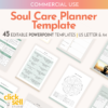 Soul Care Planner Editable Powerpoint Template | Commercial Use | Instant digital download | Fully customisable PLR planner and worksheets